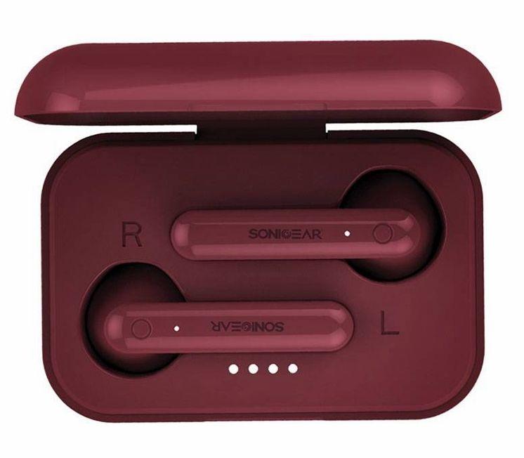 Sonicgear  TWS 3+ with Touch Control Lightweight Earphone  - Red - Brand New