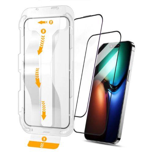 Tough On 2 Pack with Installation Kit Tempered Glass Screen Protector for iPhone 15 - Clear - Brand New