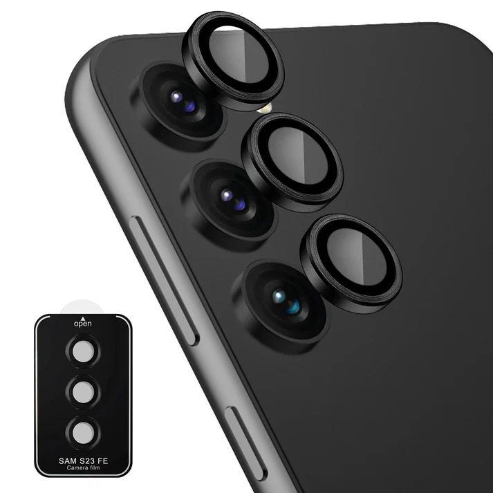 Tough On Camera Lens Protector Tempered Glass for Galaxy S23 FE (5G) - Black - Brand New