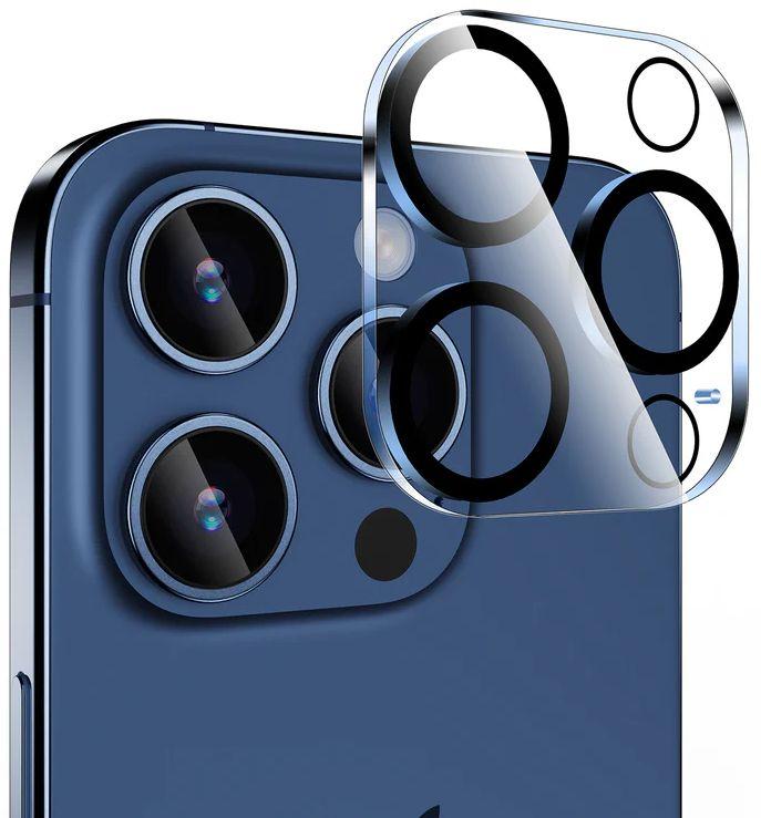 Tough On Rear Camera Tempered Glass Protector for iPhone 15 Pro - Black - Brand New