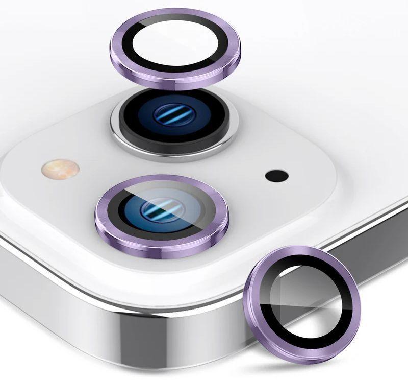 Tough On Tempered Glass Individual Glossy Ring Camera Lens Protector for iPhone 15 - Glossy Purple - Brand New