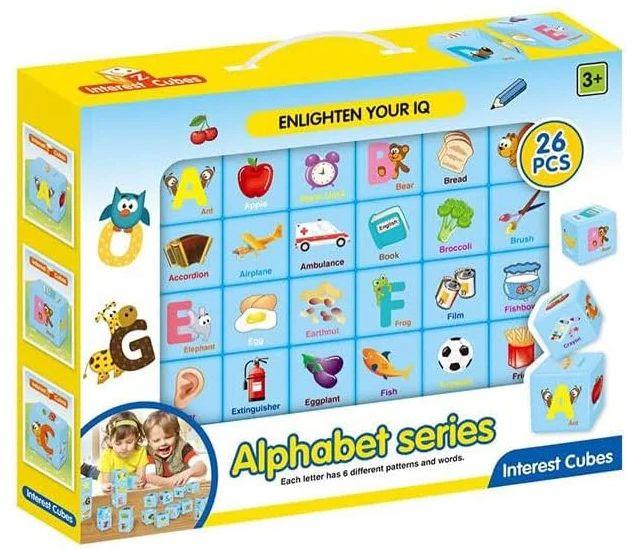 Tristar  Educational Alphabet Cube Puzzle Block Set for Kids (26pcs) - Yellow/Blue - Over Stock