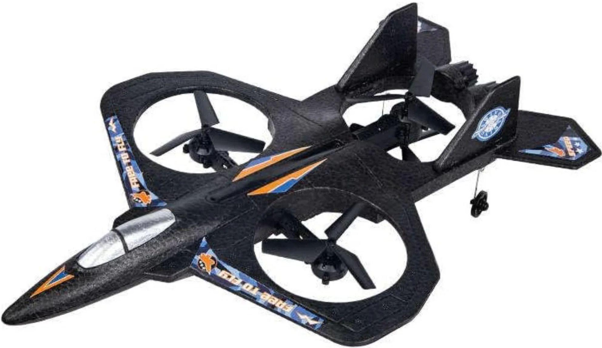 Tristar  Fighter Airplane Toy Kit with Camera Remote Control Aerial Three-Axis - Black - Over Stock