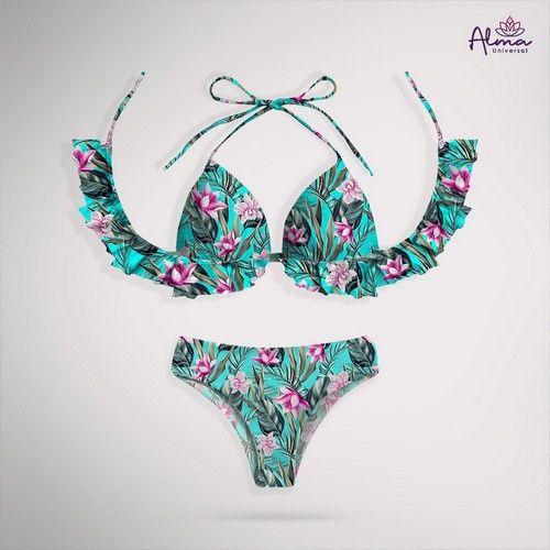 Women bikini Two Piece Swimsuit floral Swimwear LOTUS Swimwear made from recycled plastic bottles Variant Size Value S