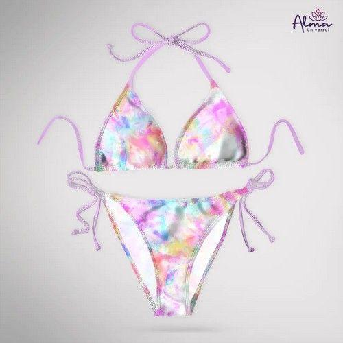 Women bikini Two Piece Swimsuit REVERSIBLE TIE DYE Swimwear made from recycled plastic bottles Variant Size Value M