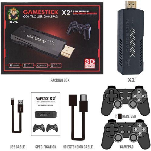 X2 Game Stick 4K GD10 Plus YE Retro Video Gaming Console HD Mini Classic Gaming Console - 64GB - Black - Premium