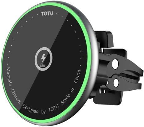 TOTU  CACW-053 MagSafe Magnetic Wireless Charging Car Mount Holder for Air Vent and Dashboard - Black - Brand New