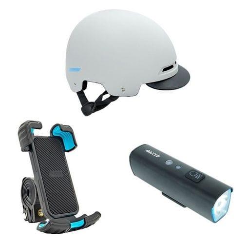 Daxys  Street Helmet (Slate Gray) & Daxys Head Light 1200LM & Daxys Phone Holder Bundle - Default - Brand New