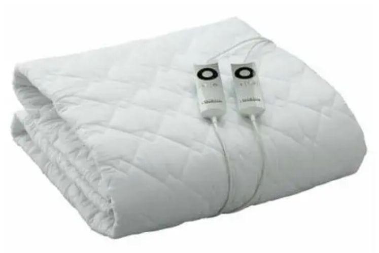 Sunbeam  King Sleep Perfect Soft Heated Washable Quilted Electric Blanket - White - Brand New