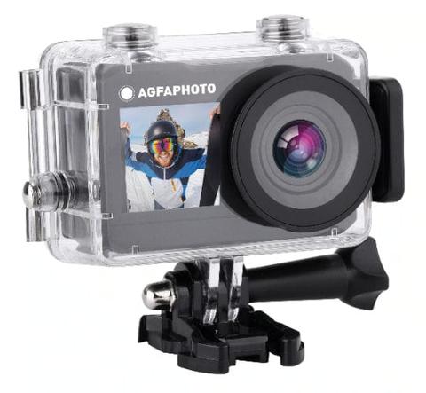 Agfaphoto Realimove AC7000 Digital True 2.7K Video 30FPS Action Camera with 120° Angle Shooting/ Dual Screen 2” + 1.3”/ Wifi and 10 Accessories Kit for Various Mounting Options - Black - Brand New