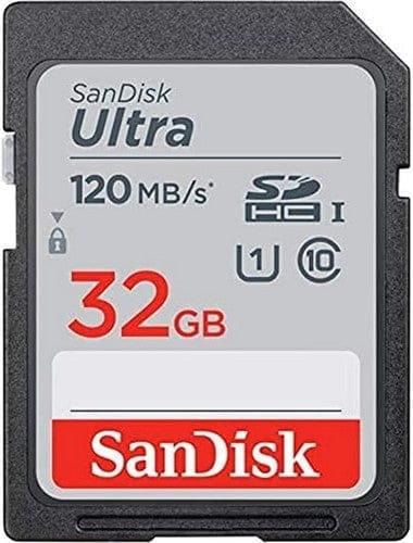SanDisk  Ultra SDHC/SDXC UHS-I C10 Memory Card (120MB/s) - 32GB - Black - Brand New