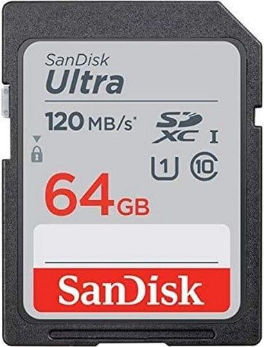 SanDisk  Ultra SDHC/SDXC UHS-I C10 Memory Card (120MB/s) - 64GB - Black - Brand New