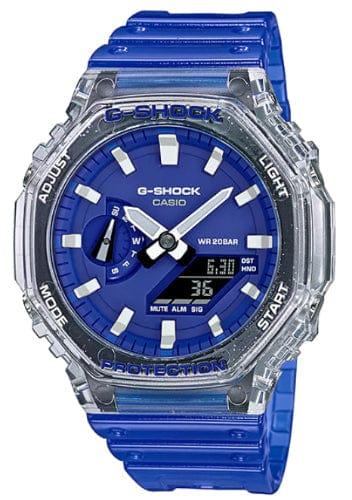 Casio  G-Shock GA-2100HC-2A Hidden Coast Transparent Resin Watch - Blue - Brand New