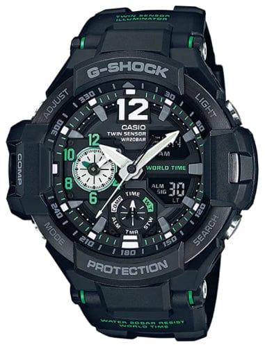 Casio  G-Shock GA-1100-1A3 Gravitymaster Twin Sensor Watch - Green/Black - Brand New