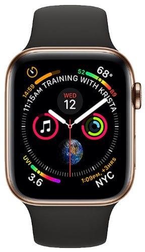 Apple Watch Series 4 Aluminum 44mm (GPS) Black Sport Band - 16GB - Gold - Good