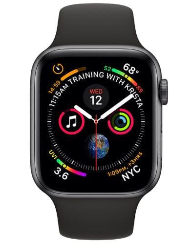 Apple Watch Series 4 Aluminum 44mm (GPS) Black Sport Band - 16GB - Space Grey - Very Good