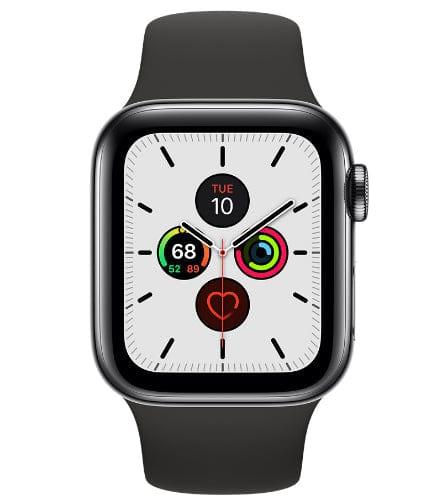 Apple Watch Series 5 Aluminum 40mm (GPS + Cellular) Black Sport Band - 32GB - Space Grey - Excellent