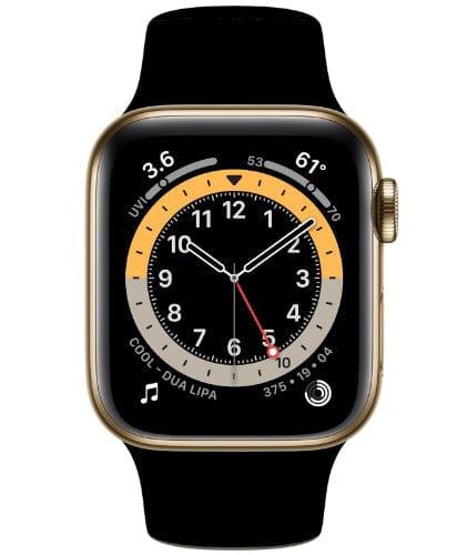 Apple Watch Series 6 Aluminum 40mm (GPS + Cellular) Black Sport Band - 32GB - Gold - Good