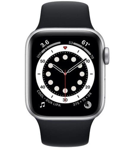 Apple Watch Series 6 Aluminum 40mm (GPS + Cellular) Black Sport Band - 32GB - Silver - Good