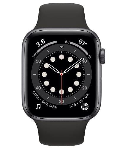 Apple Watch Series 6 Aluminum 44mm (GPS + Cellular) Black Sport Band - 32GB - Space Grey - Good