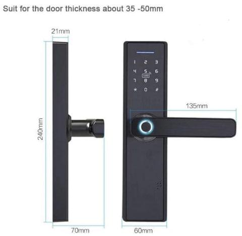 Fingerprint Smart Door Lock Wifi Connectivity - Black - Brand New